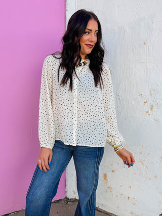 Trixie Polka Dot Top-Ivory