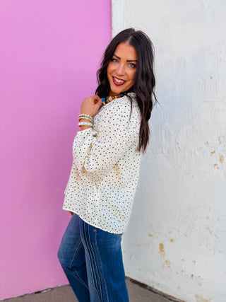 Trixie Polka Dot Top-Ivory