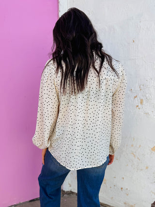 Trixie Polka Dot Top-Ivory