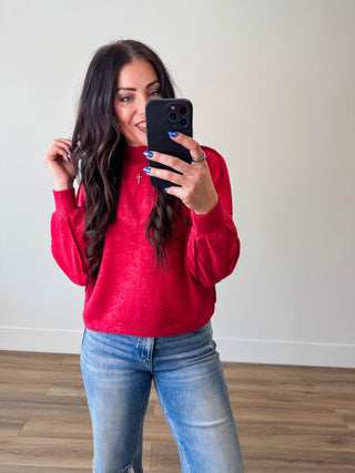 Callie Sweater-Dark Red