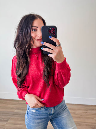 Callie Sweater-Dark Red