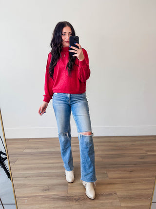 Callie Sweater-Dark Red