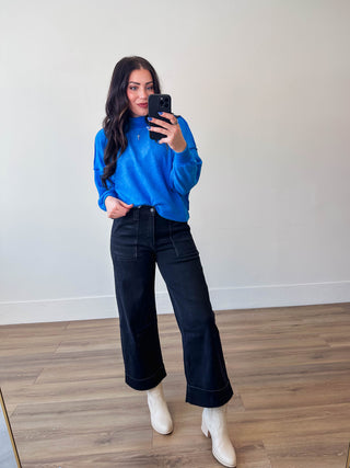 Blakely High Rise Wide Leg Denim-Black