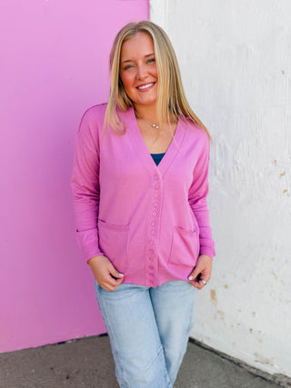 Linzey Cardigan-Pink