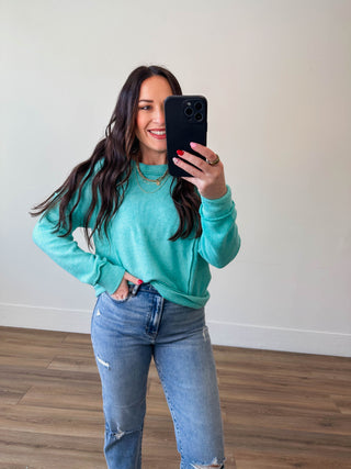 Macey Sweater-Turquoise
