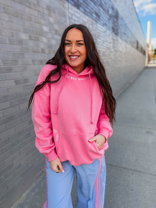 Do What Makes You Happy Hoodie-Hibiscus Pink