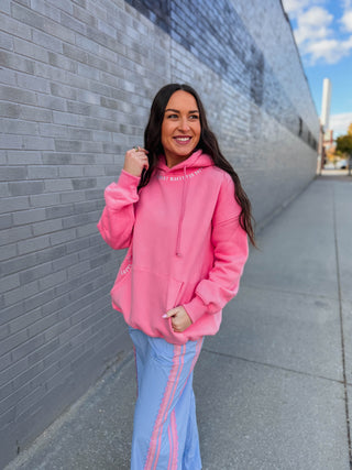 Do What Makes You Happy Hoodie-Hibiscus Pink