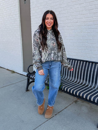 Elevated Essential Hoodie-Olive Camo