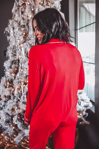 Cozy Christmas Pajama Set-Red