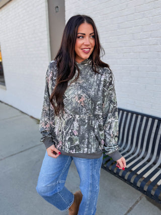 Elevated Essential Hoodie-Olive Camo