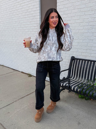 Elevated Essential Hoodie-Grey Camo