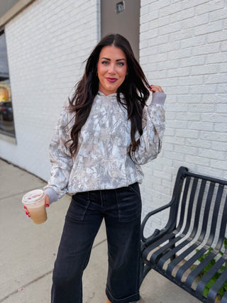 Elevated Essential Hoodie-Grey Camo