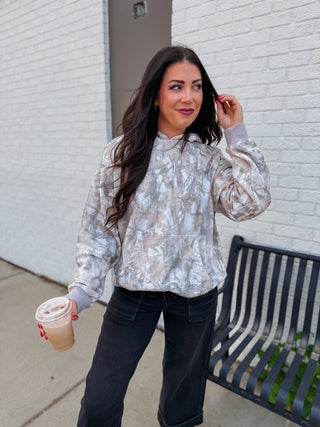 Elevated Essential Hoodie-Grey Camo