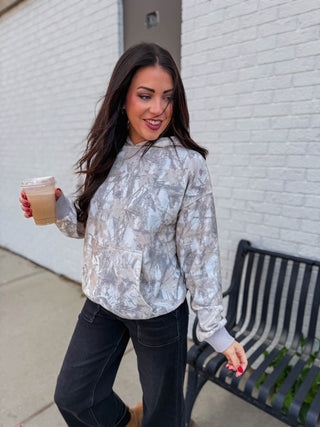 Elevated Essential Hoodie-Grey Camo