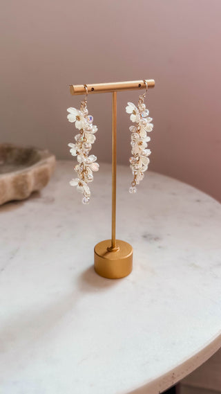 Flower & Pearl Drop Earring