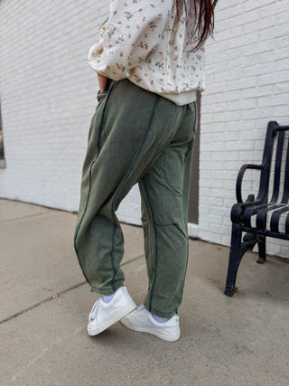 Karley Barrel Pants-Teal