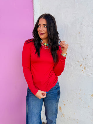 Everyday Essential Long Sleeve-Ruby