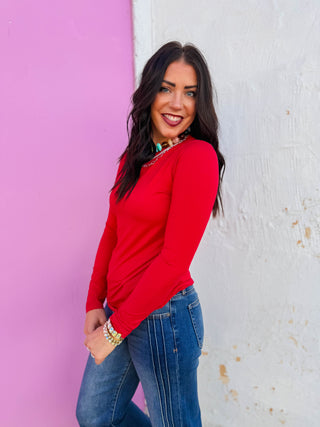 Everyday Essential Long Sleeve-Ruby