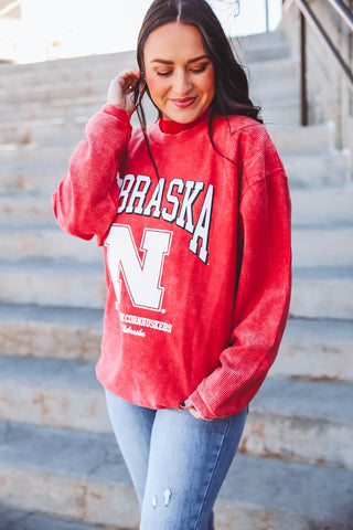 Nebraska Huskers Corded Crewneck