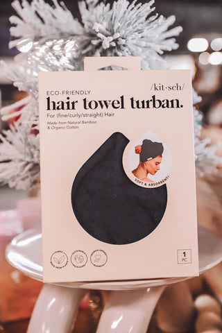 Quick Dry Hair Towel-Eco Black