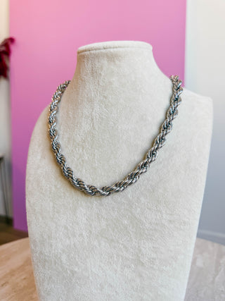Silver Chunky Rope Necklace