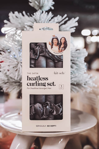 Satin Heatless Curling Set-Charcoal