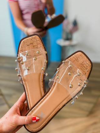 Corky's Come Aboard Studded Sandal-Clear