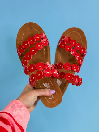 Corky's Garden Party Sandal-Red
