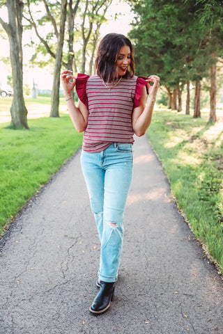 Maggie Top-Burgundy