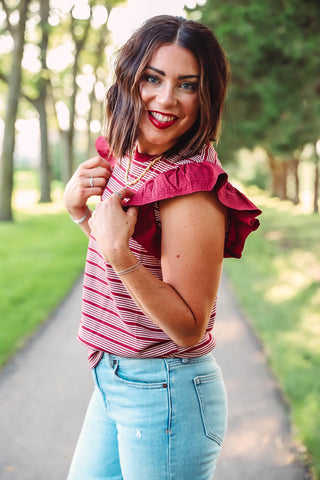 Maggie Top-Burgundy