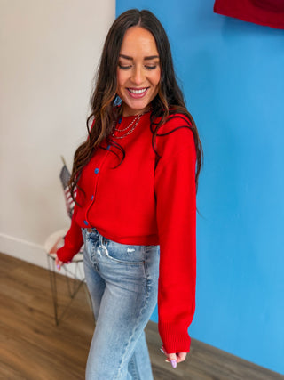 Wren Cardigan-Red