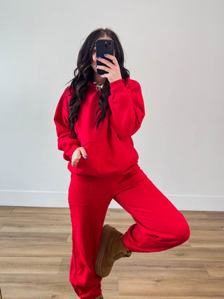 Cozy On Up Hoodie-Red