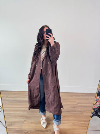 Liv Suede Trench Coat