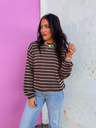 Blake Striped Corded Top