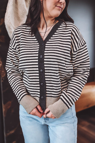 Thea Striped Cardigan