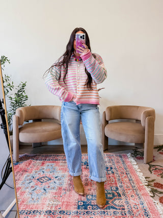Rainbow Rush Cardigan-Strawberry Mix