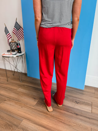 Simply Chic Trousers-Red