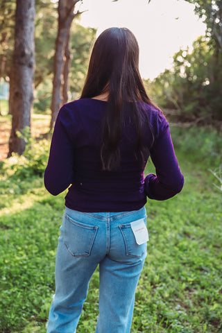 Brittney Ribbed Top-Purple