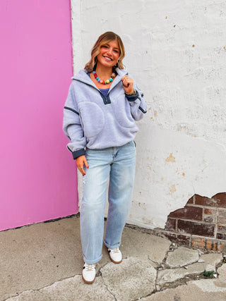 Fireside Sherpa Jacket-Lavender Blue/Charcoal