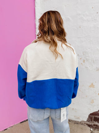 Libby Color Block Pullover-Cobalt