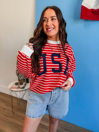 USA Striped Pullover