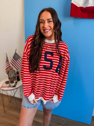 USA Striped Pullover