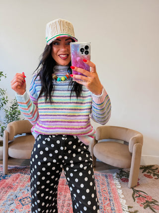 Rainbow Wishes Sweater-Lavender Mix