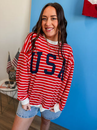 USA Striped Pullover