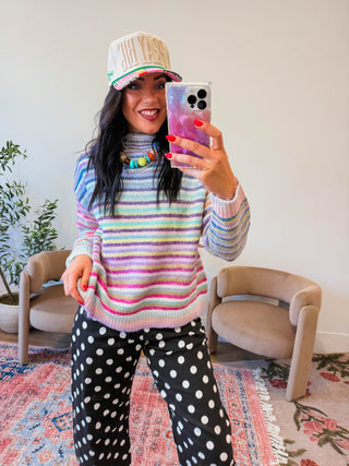 Rainbow Wishes Sweater-Lavender Mix
