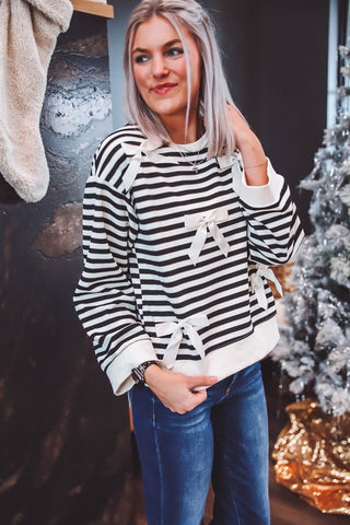 Julia Striped Bow Top