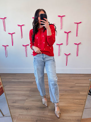 Be Mine Cardigan-Red