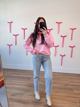 Lilly Quarter Zip Pullover-Pink