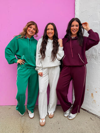 Weekend Mode Pants-Dark Cherry