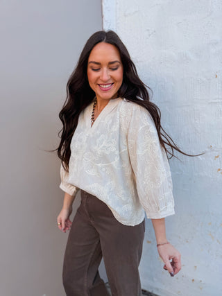 Angela Floral Embroidered Top